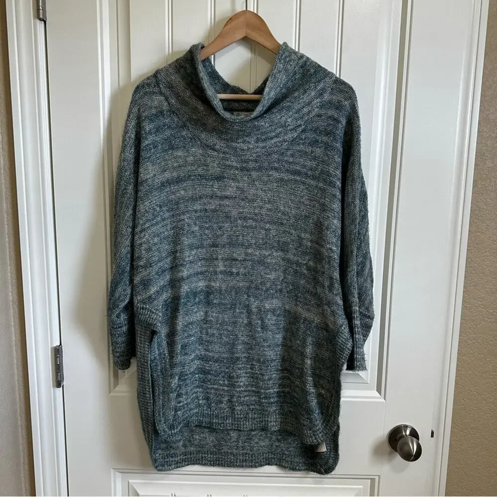 Field Flower‎ Cowl Neck Sweater Women XS Blue Excellent Marl Knit Tunic